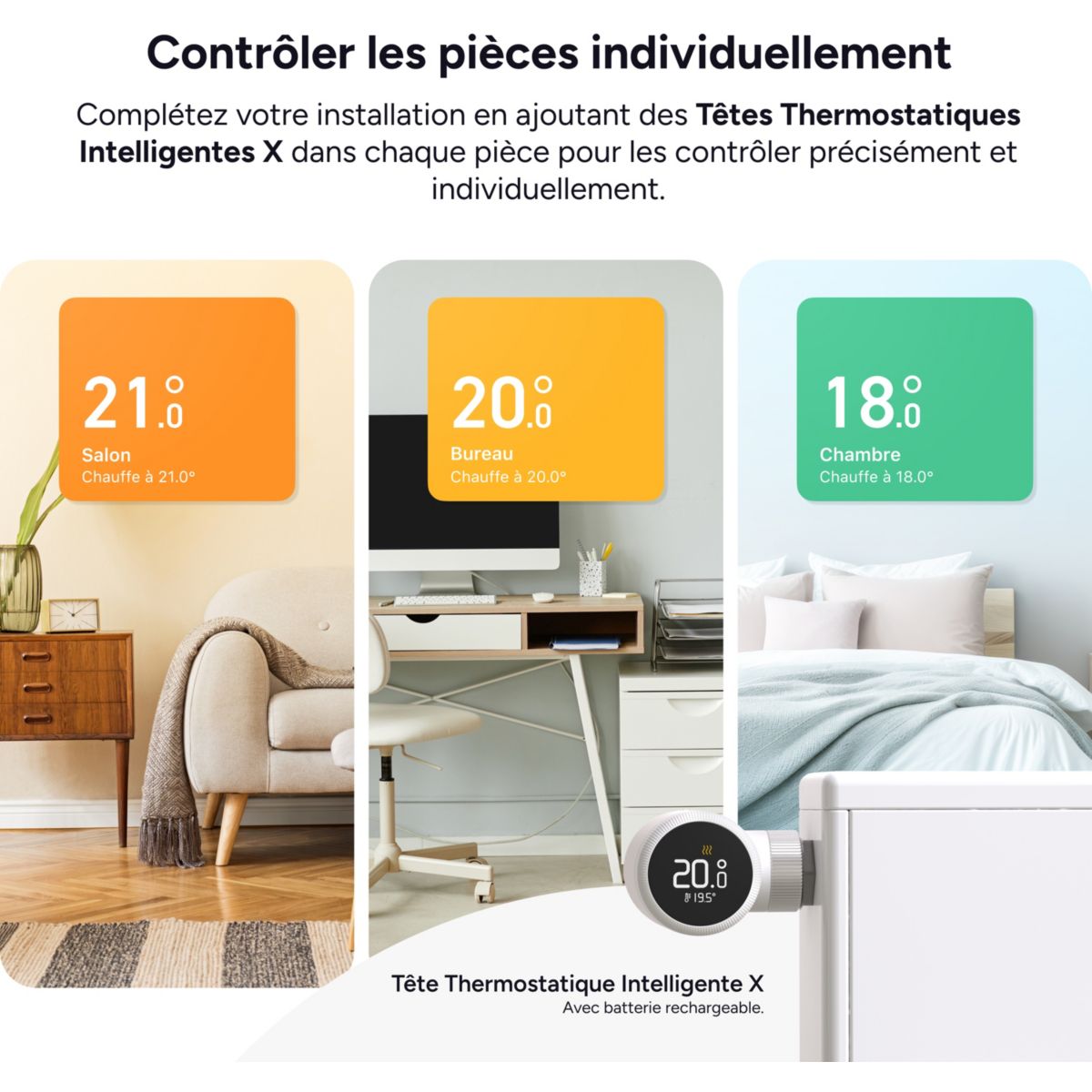 Thermostat connecté Sans fil Kit de démarrage X (2e gén.) couleur unique, TADO