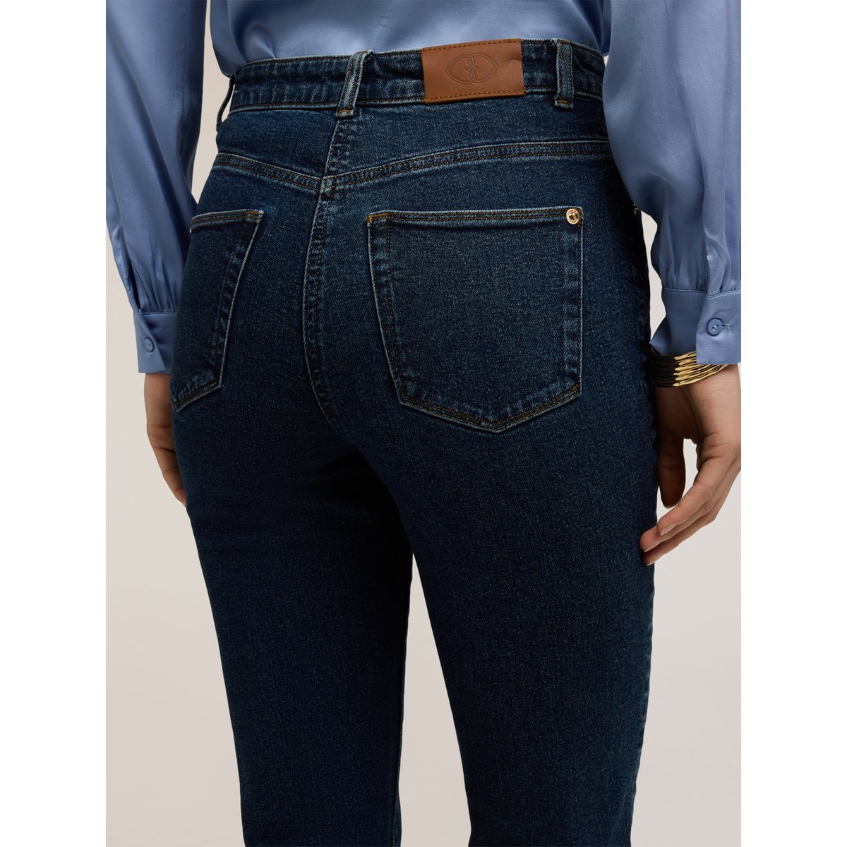 Jean mum fit taille haute bleu, MOTIVI