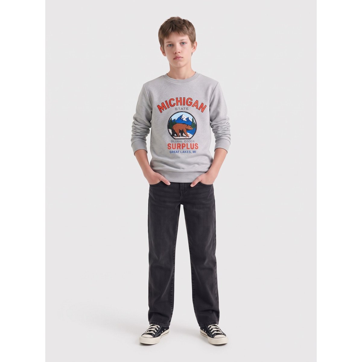 Sweat-Shirt light grey melange 1, ONLY & SONS JUNIOR