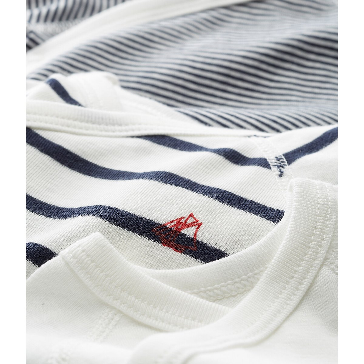 Lot 3 bodies ouverture côté blanc + bleu, PETIT BATEAU