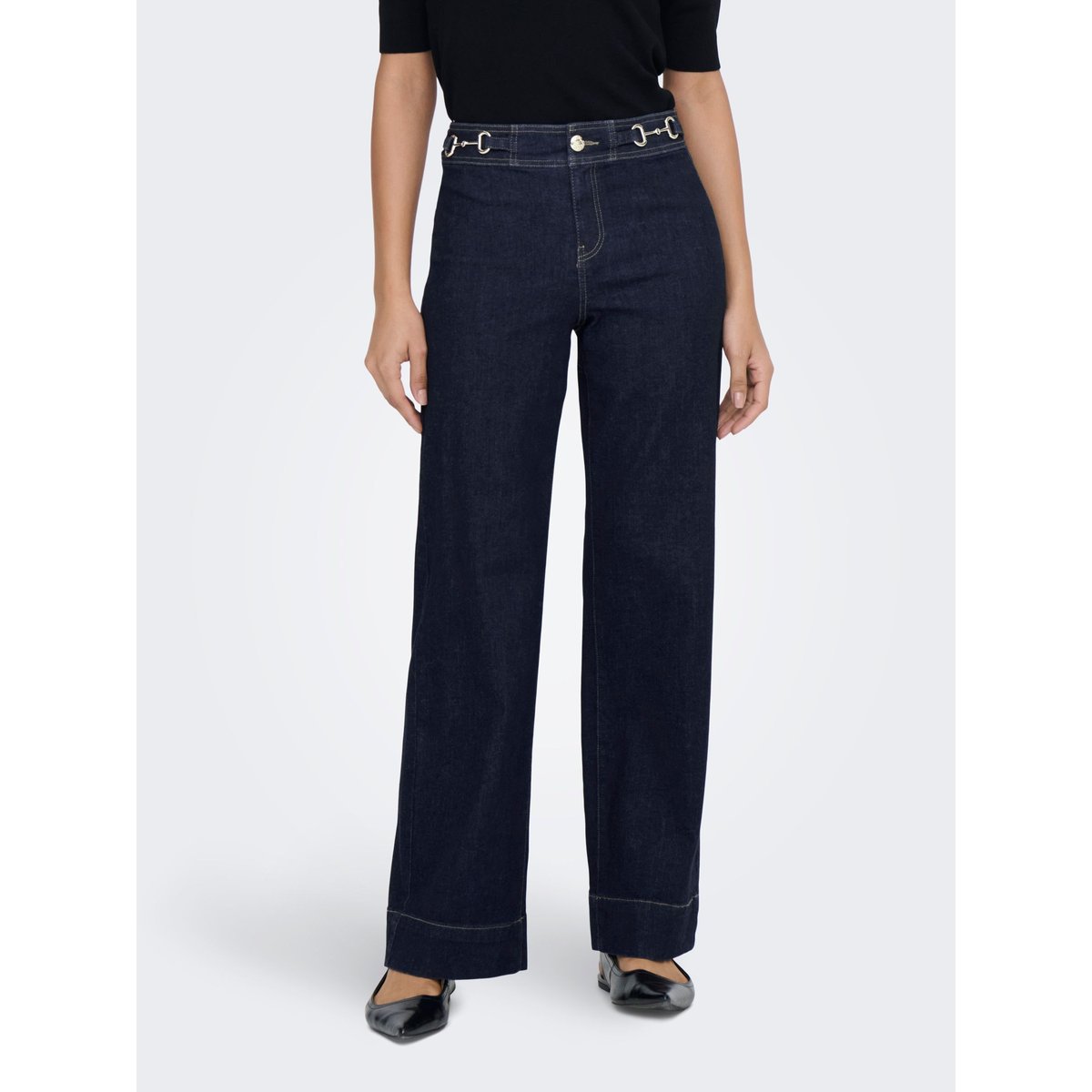 Jean À Jambe Large dark blue denim, ONLY