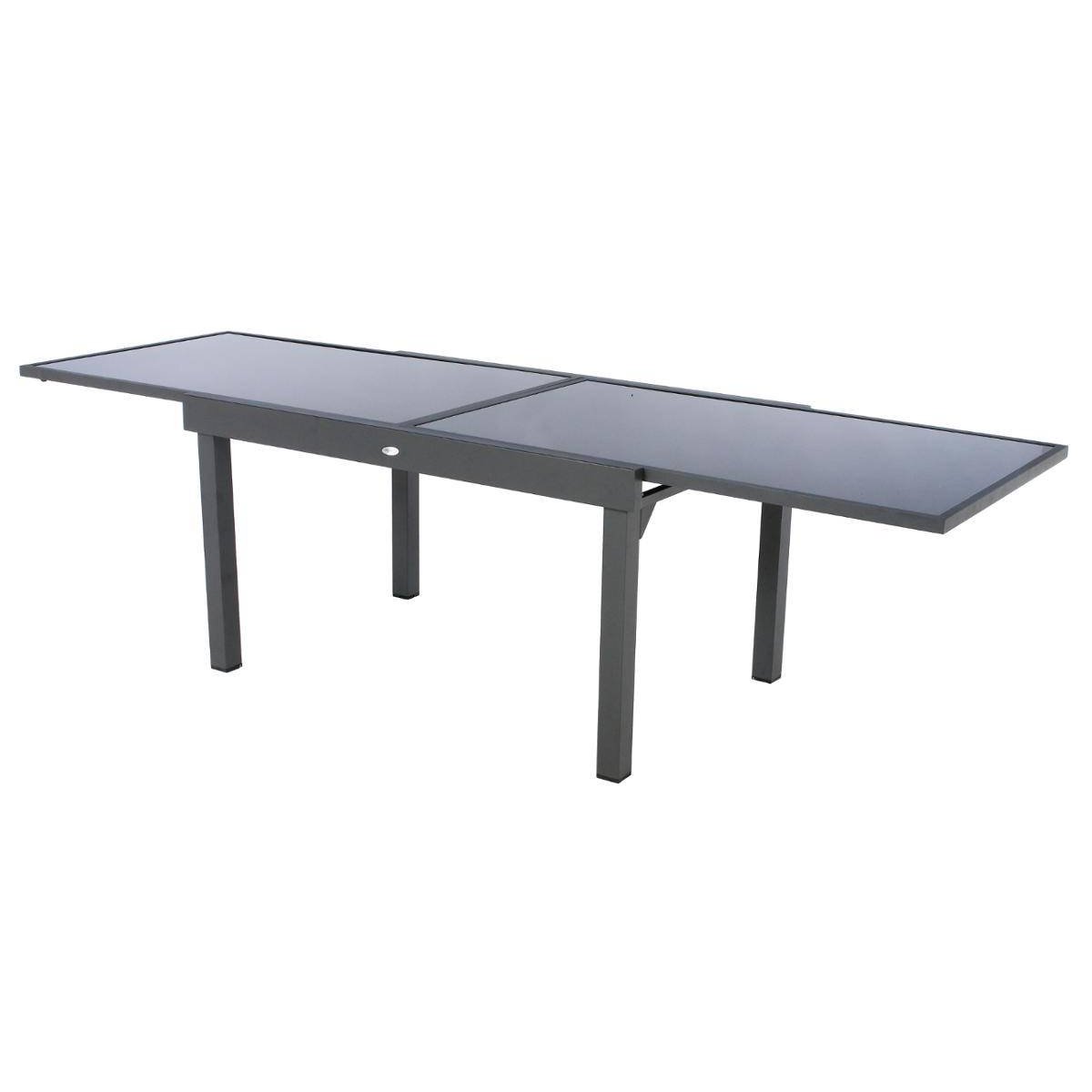 Table de jardin extensible 10 places PIAZZA gris graphite, HESPERIDE