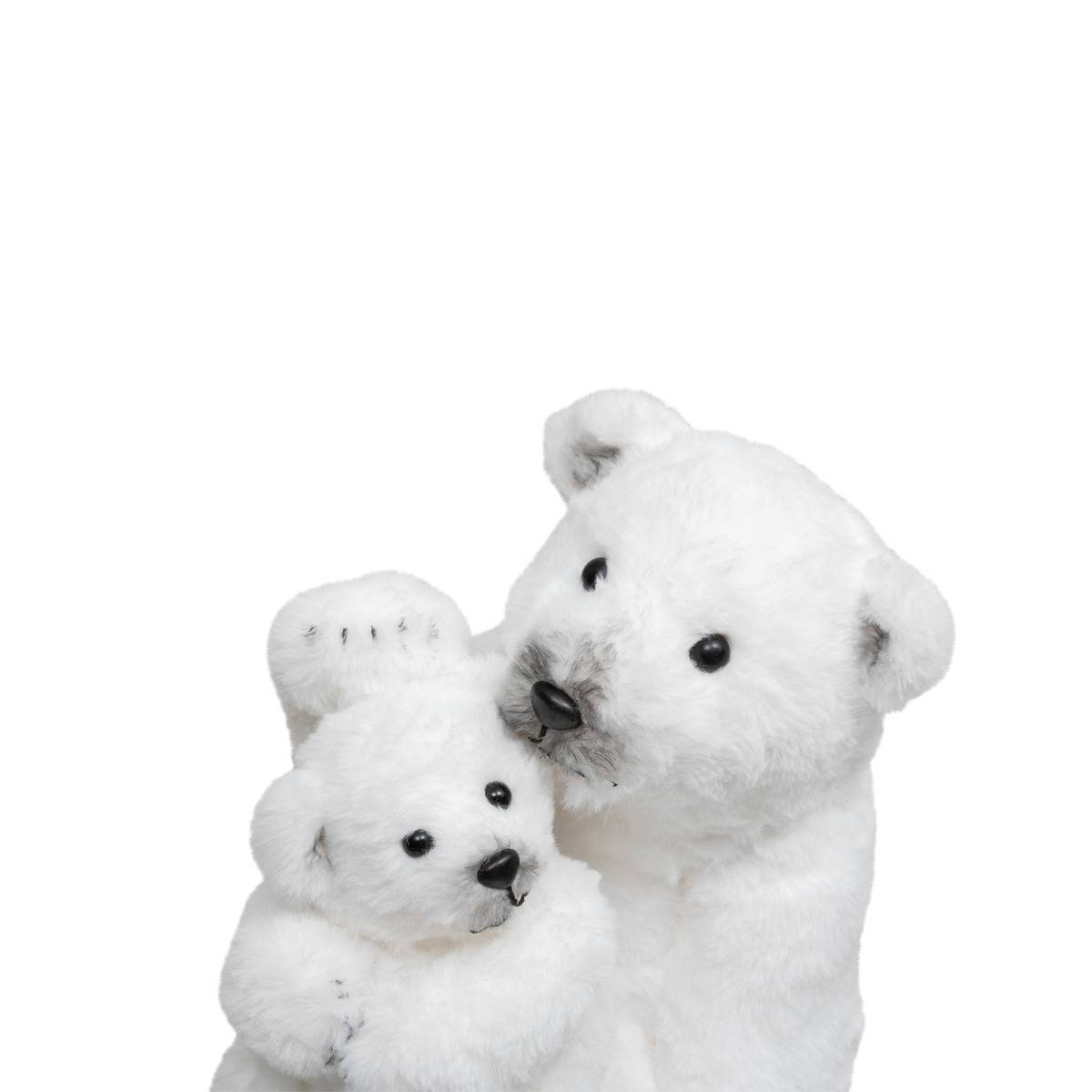 Décoration Polyfoam 2 Ours Debout blanc, ATMOSPHERA