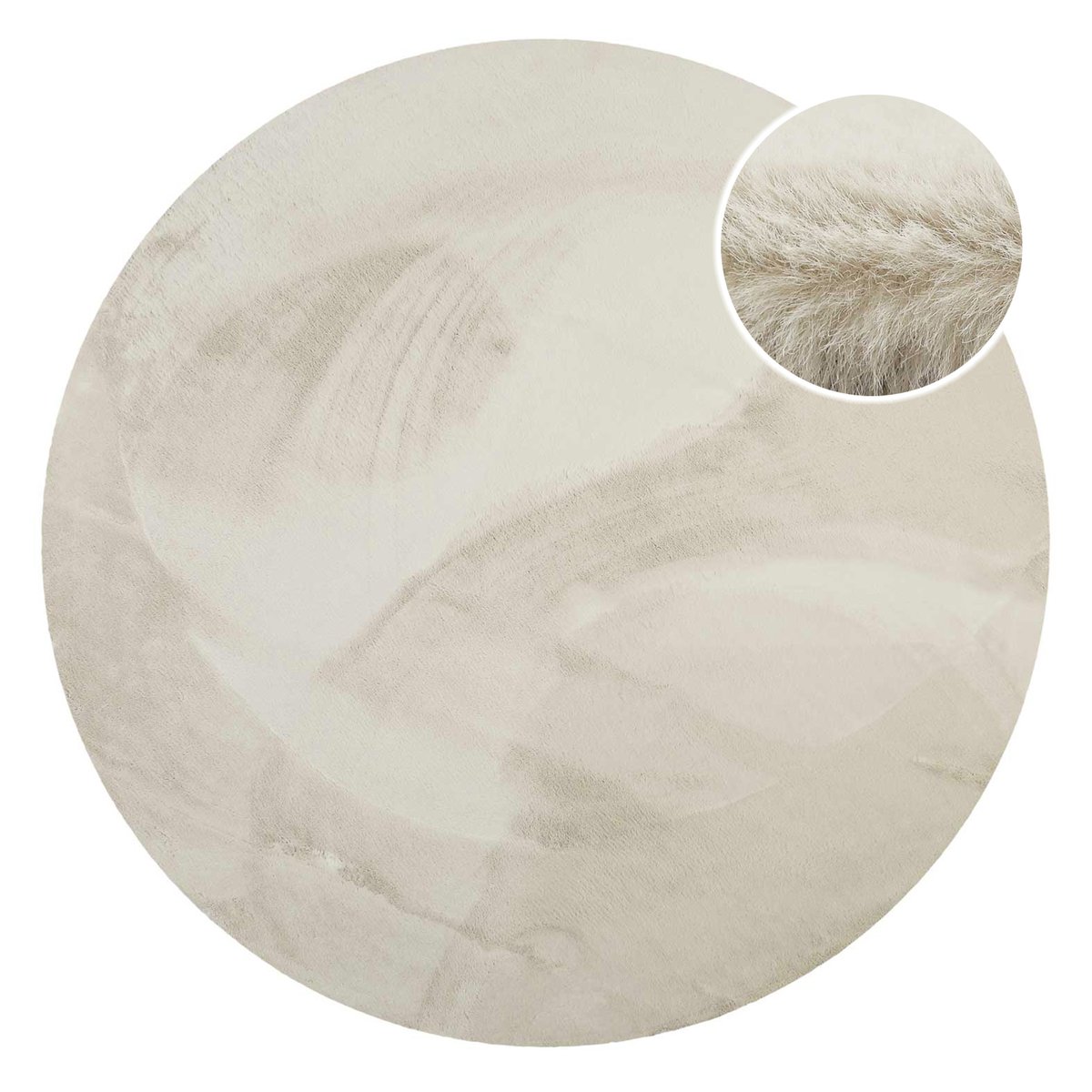 Tapis doux sensation peau de lapin ,  ANNA beige creme, WECON HOME