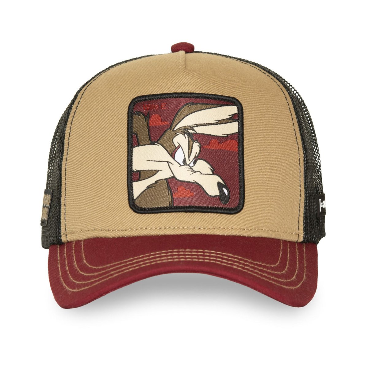 Casquette trucker Looney Tunes Coyote bordeaux/noir/marron/beige, CAPSLAB