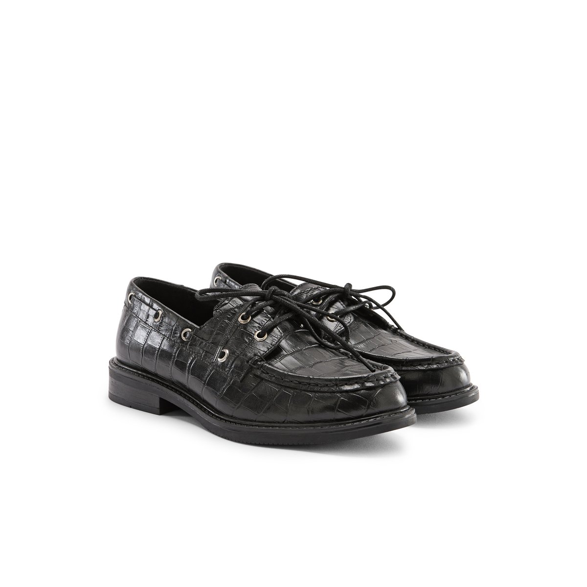 Derbies à lacets bout rond noir, PEDICONFORT