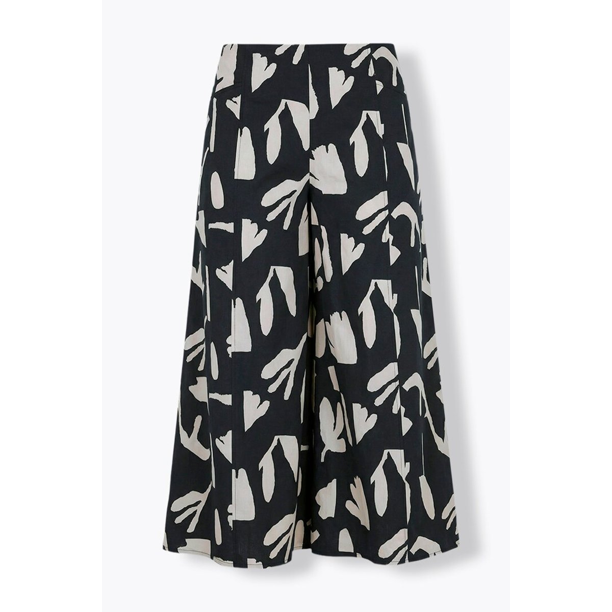Jupe-culotte, fleurs, jambe large noir, ULLA POPKEN