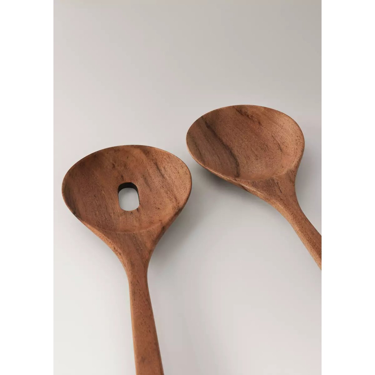 Set de couverts à salade en bois avec détail noir marron, MANGO HOME