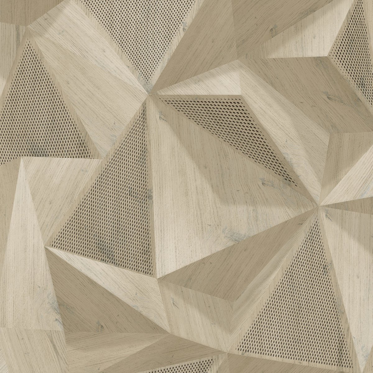 Papier peint imitation bois 3d marron, HEXOA