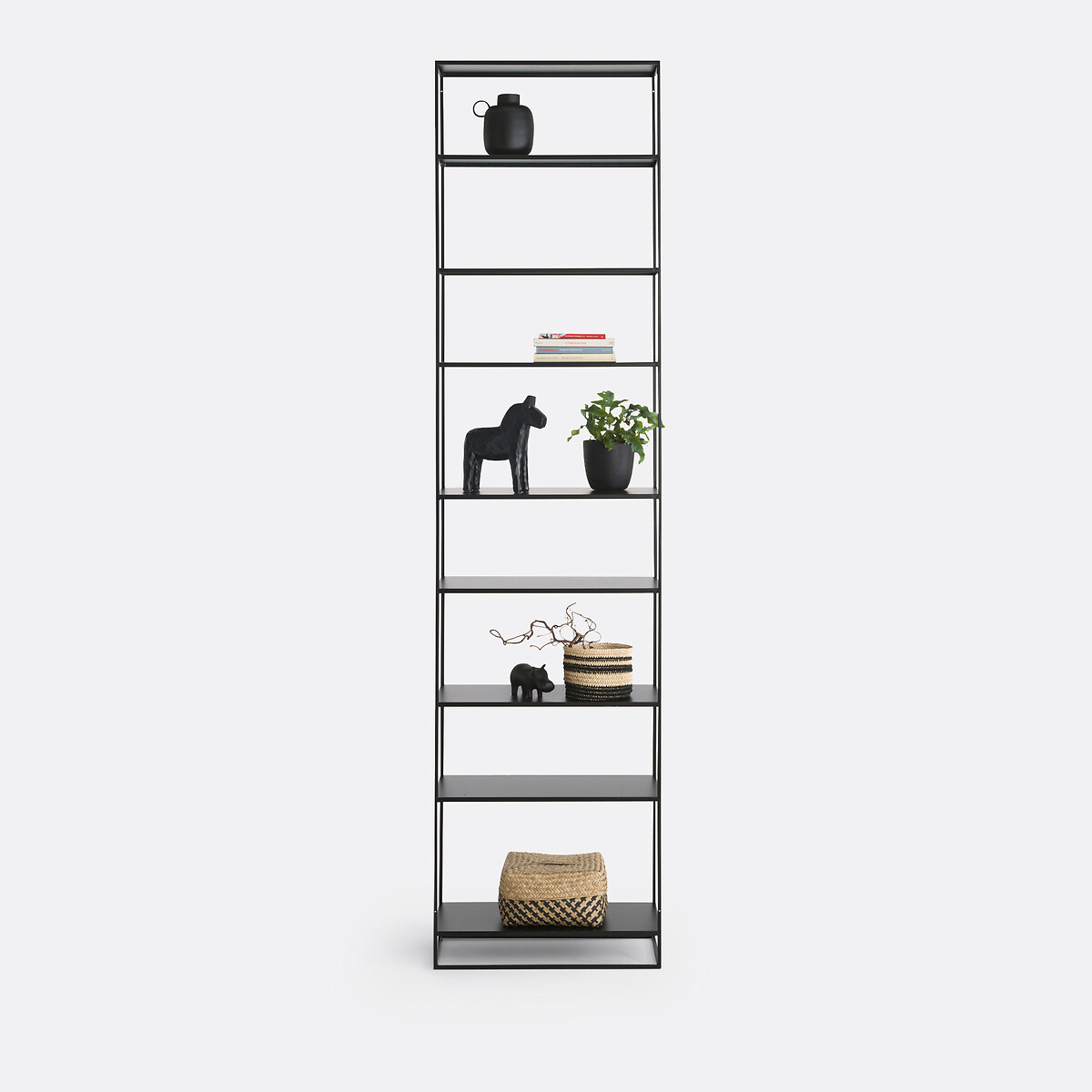 Libreria alta, acciaio, altezza 240 cm, MIVA nero , LA REDOUTE INTERIEURS