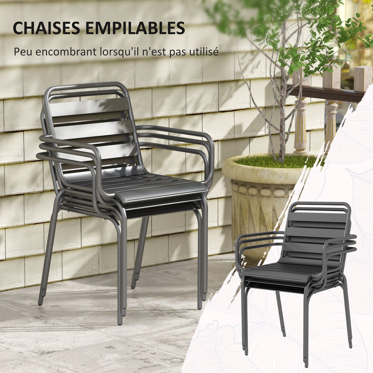 Ensemble de salon de jardin Acier Rouge gris, OUTSUNNY