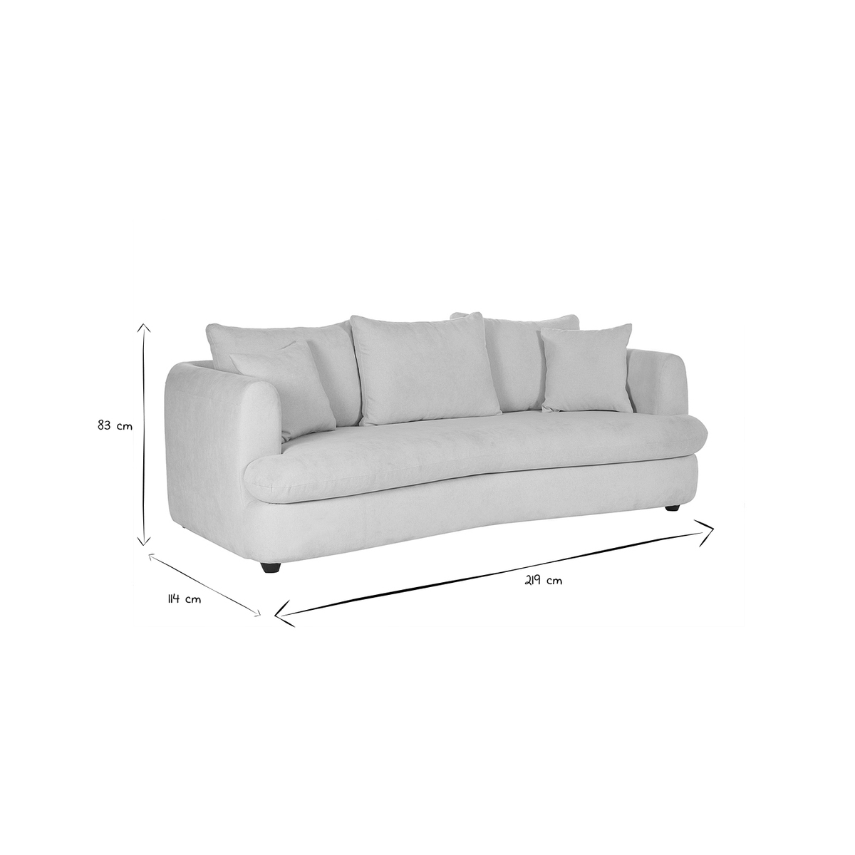 Canapé convertible déhoussable 3-4 places design haricot en tissu effet velours SACHA terra cotta, MILIBOO