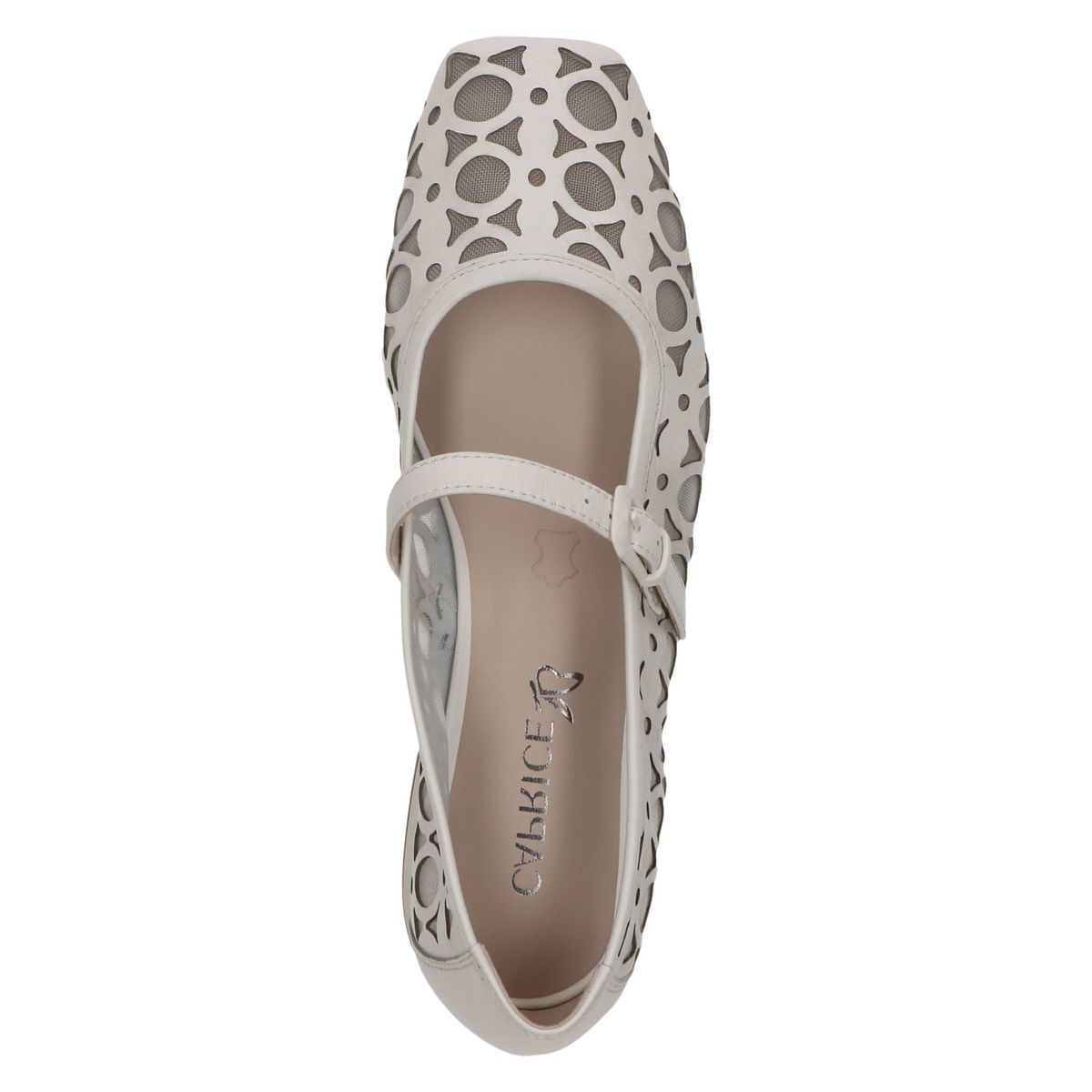 Ballerine en cuir vanille combiné, CAPRICE