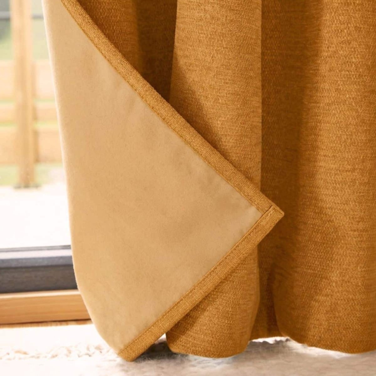 Rideau isolant phonique et thermique 140x240cm moutarde, ORNAMI