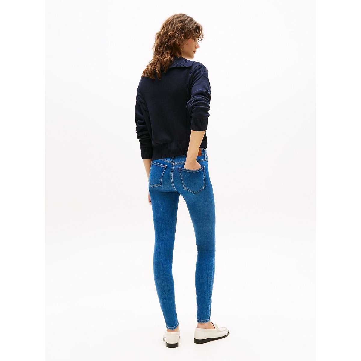 Jean skinny à taille mi-haute bleu délavé, TOMMY HILFIGER