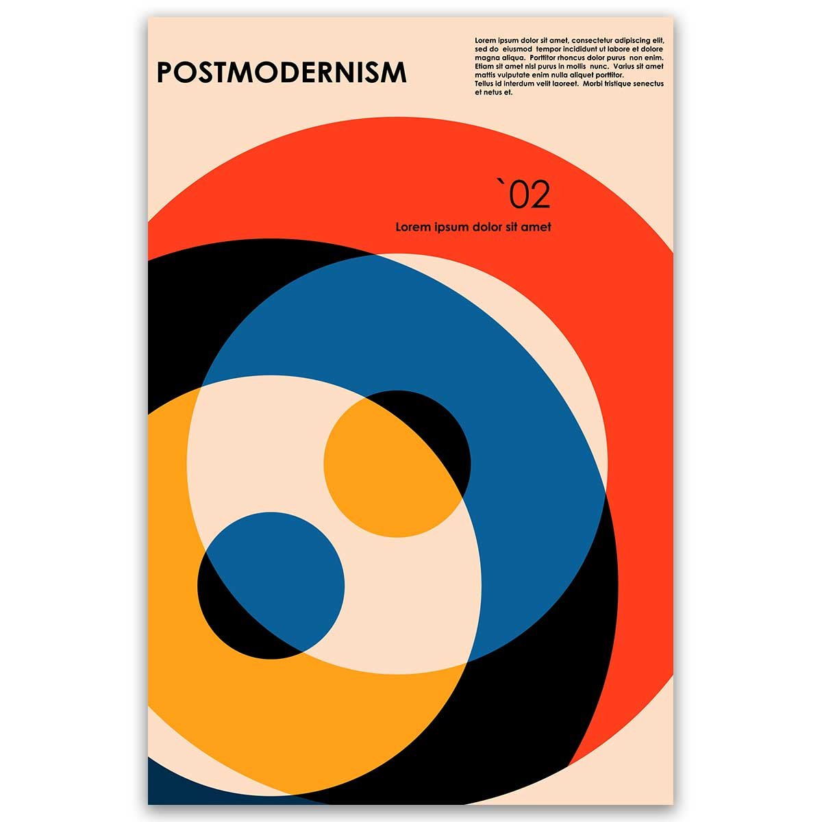 Tableau postmodernisme formes géométriques colorées toile imprimée, HEXOA