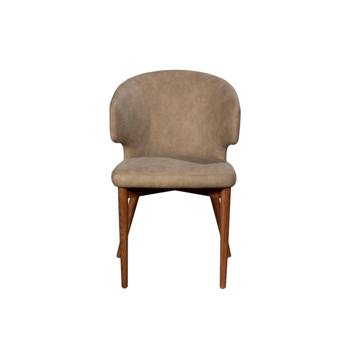 Chaise salle à manger taupe à pieds bois (lot de 2) KYOTO bois naturel, PIER IMPORT