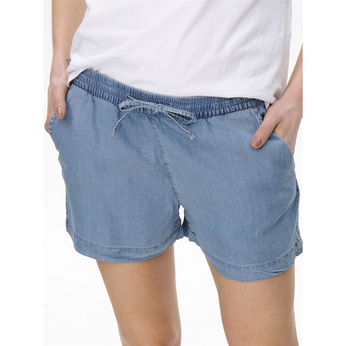 Short en Lyocell medium blue, ONLY
