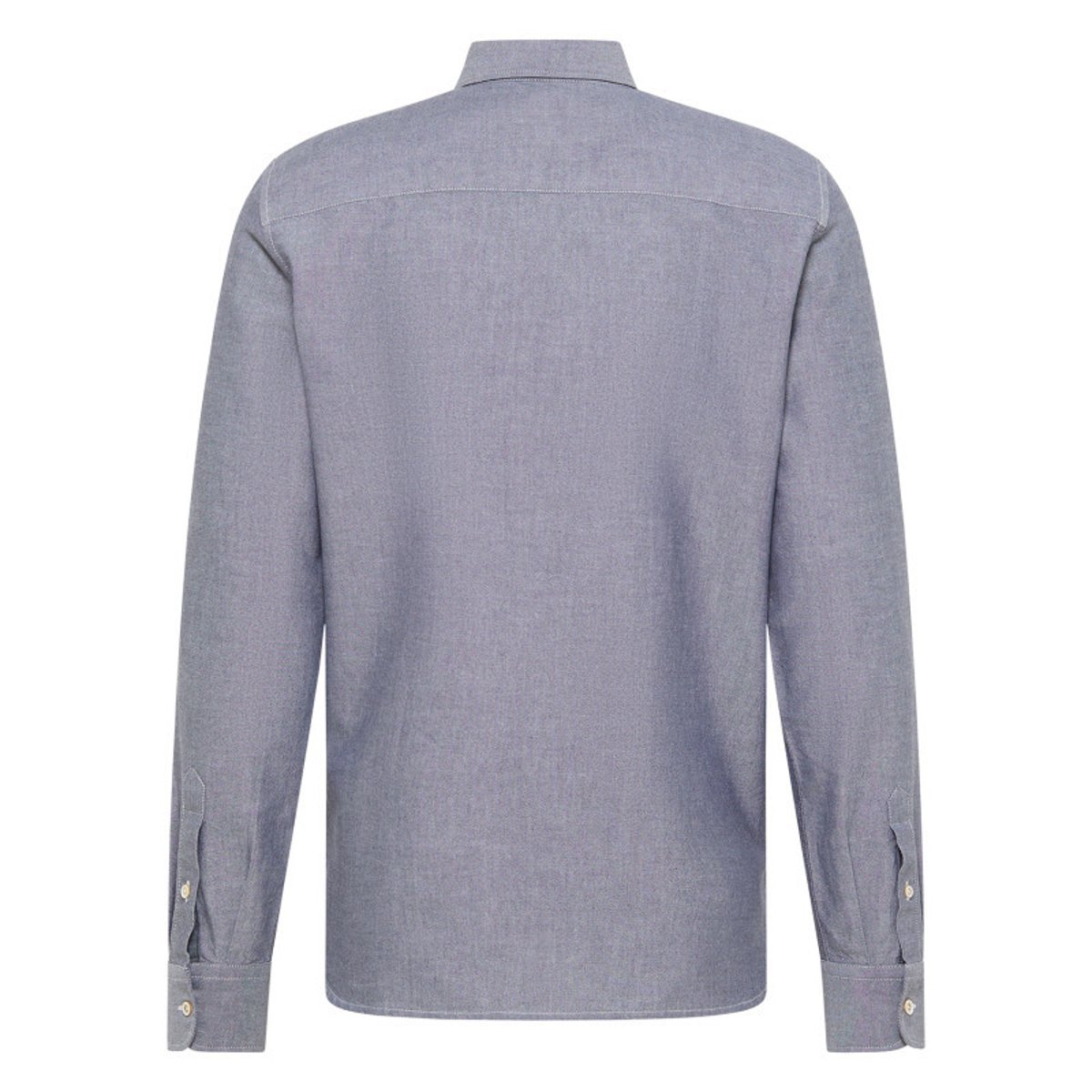 Chemise en coton bleu argenté avec un col chemise et boutonnière bleu argenté, MUSTANG