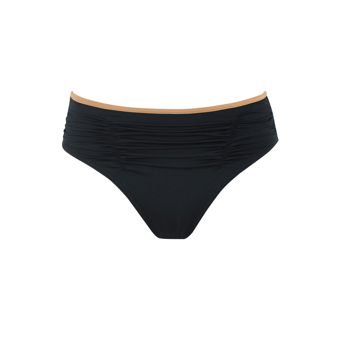 Bas de maillot culotte drapée VENEZIA noir, JANINE ROBIN