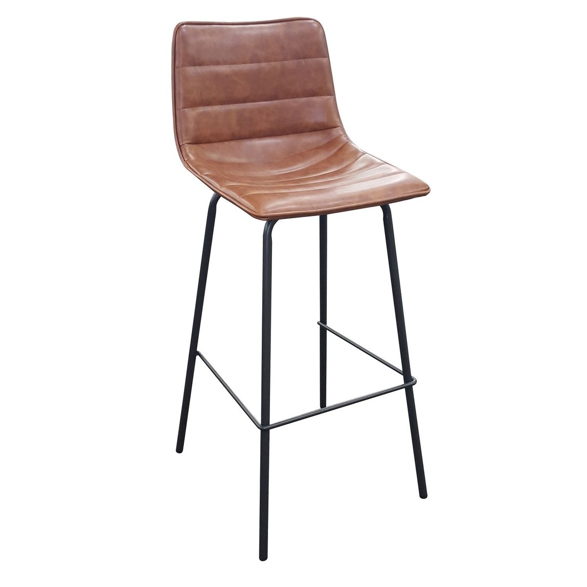 Chaise de bar en velours avec pieds en métal BROOKLYN marron, URBAN LIVING
