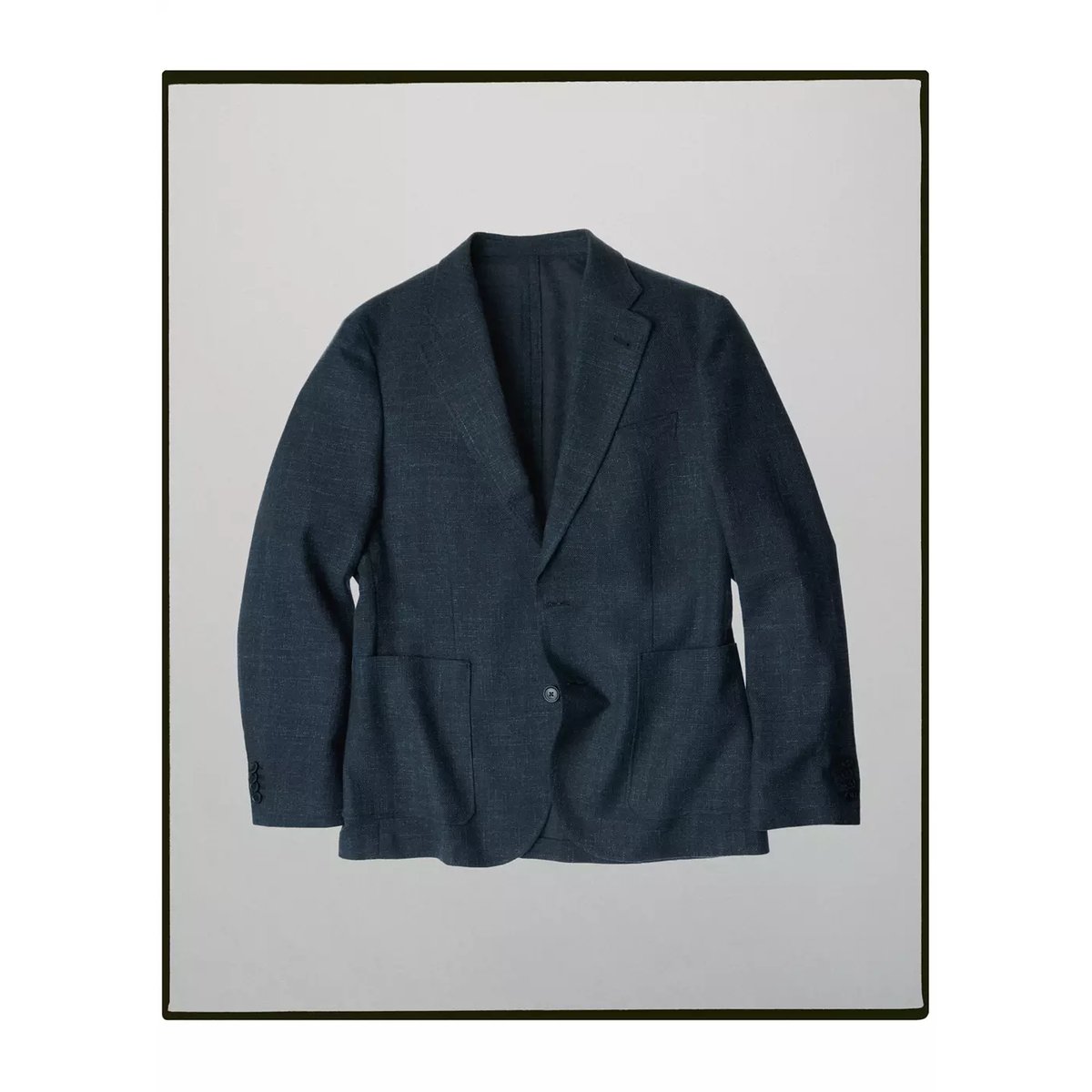 Blazer style western en coton et laine italienne bleu indigo, MANGO MAN