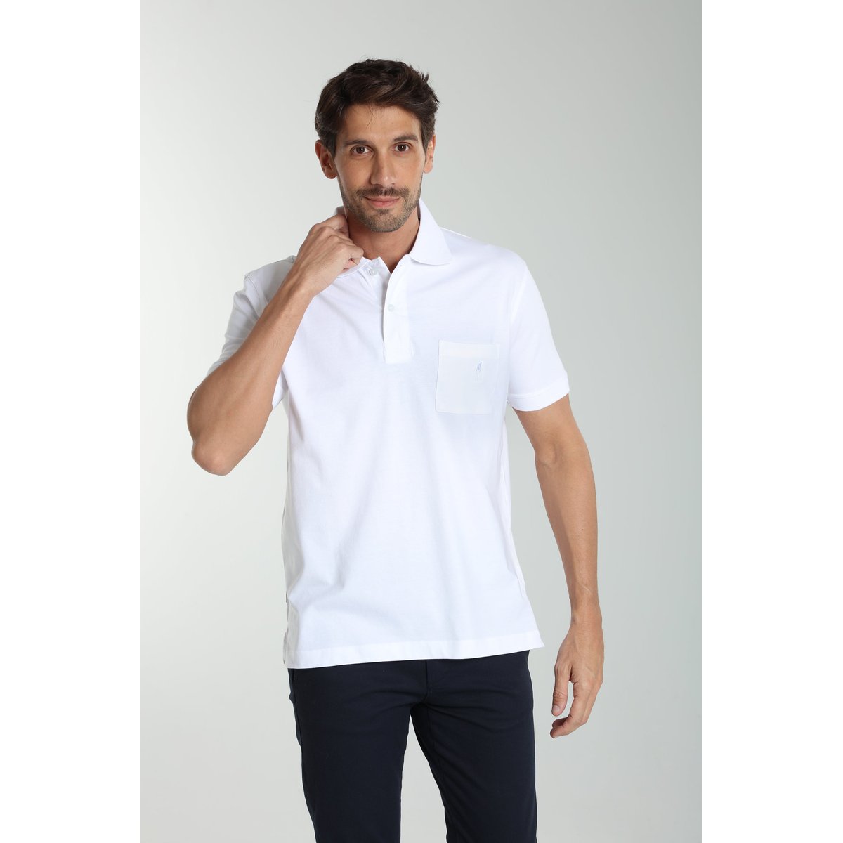 Polo manches courtes en coton PJEY blanc, GENTLEMAN FARMER