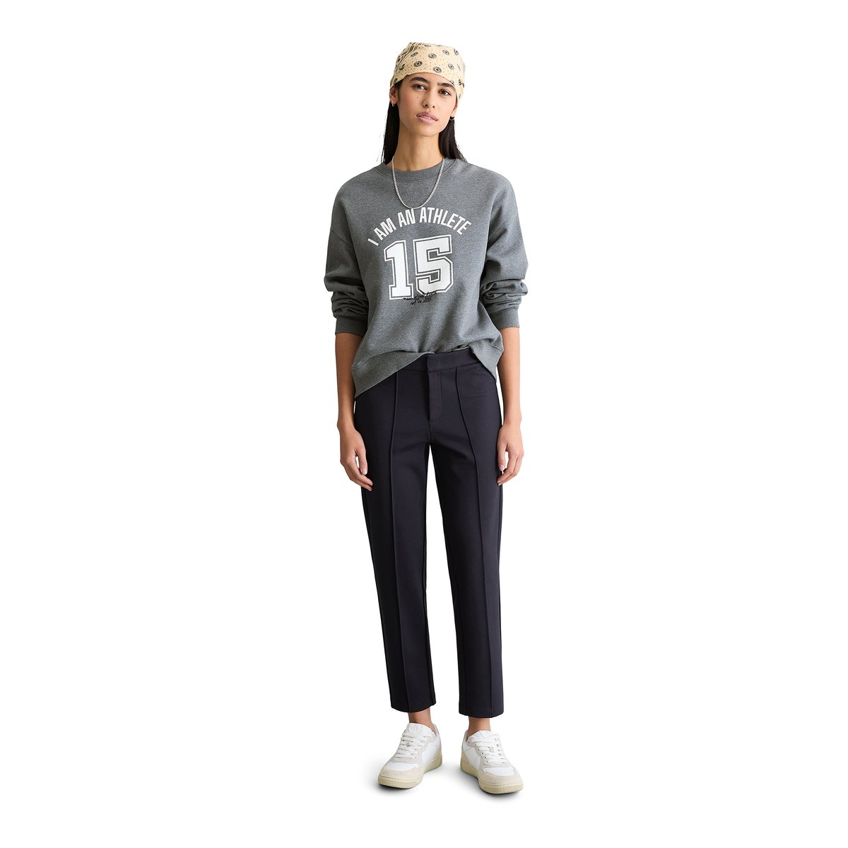 Pantalon en jersey slim en qualité interlock compacte bleu foncé, MARC O’POLO DENIM