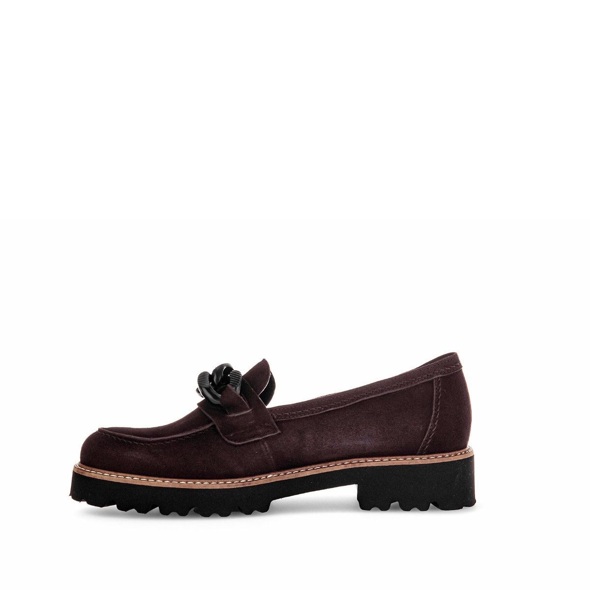 Mocassins en cuir à talon décroché marron velours, GABOR