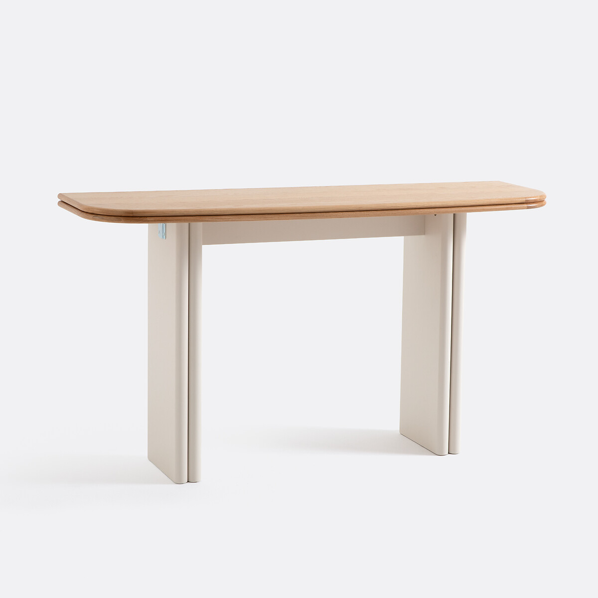 Mesa consola en dos materiales, de 2 a 4 comensales, Piana color roble/blanco, LA REDOUTE INTERIEURS