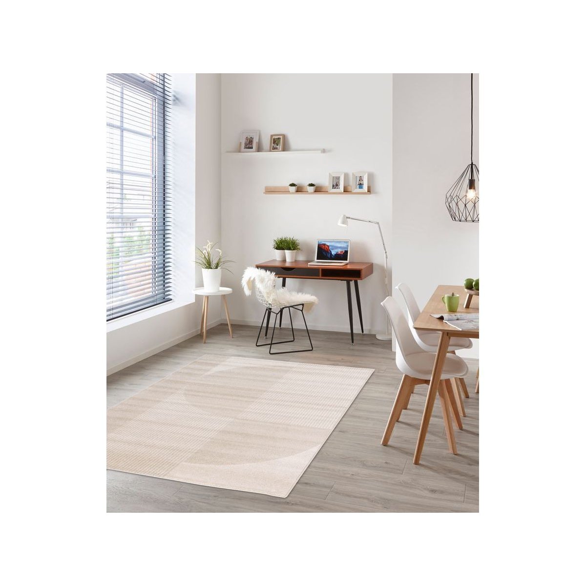 Tapis poils poils ras style , IRENA beige, BOBOCHIC