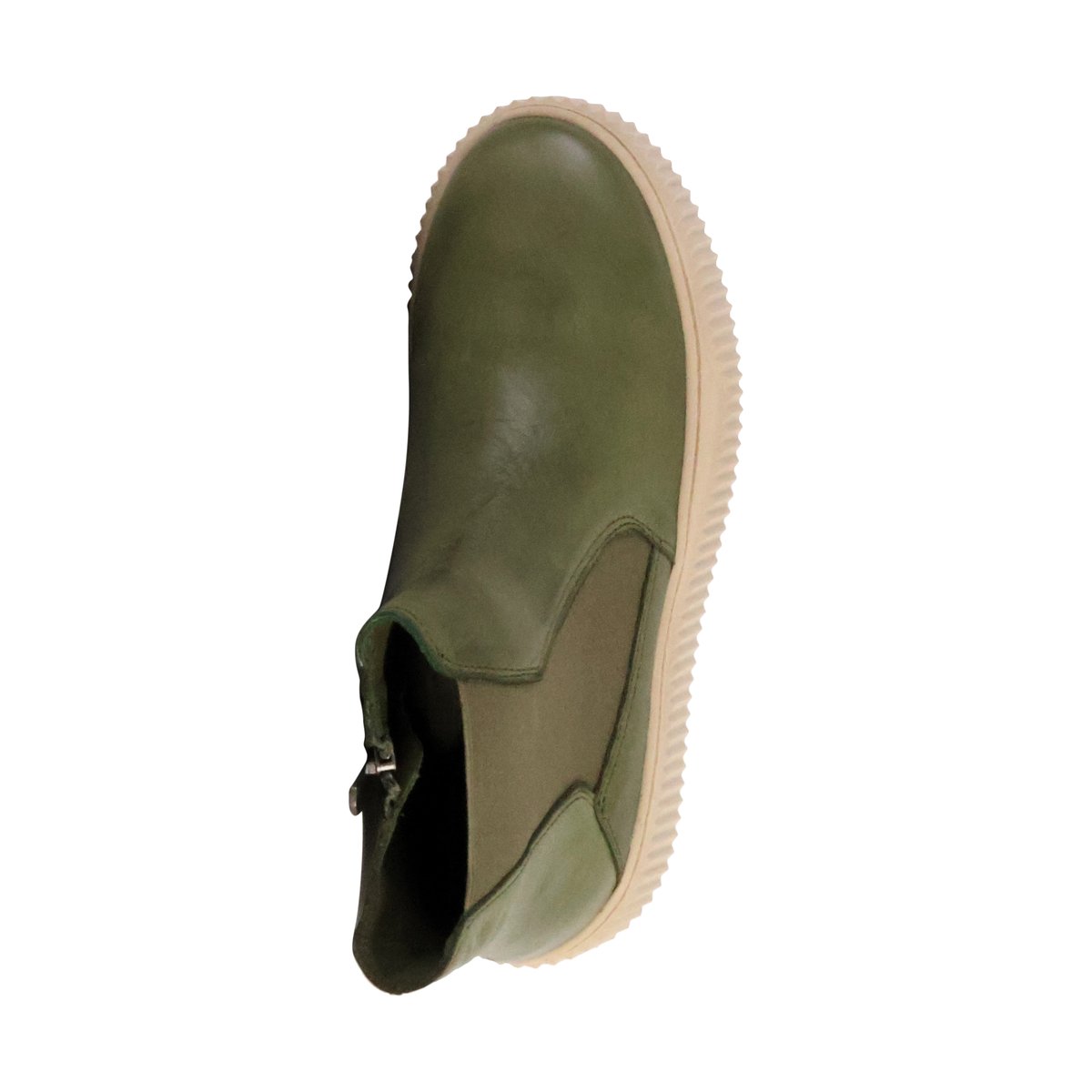 Basket Montante Cuir Alénoa kaki, THE DIVINE FACTORY