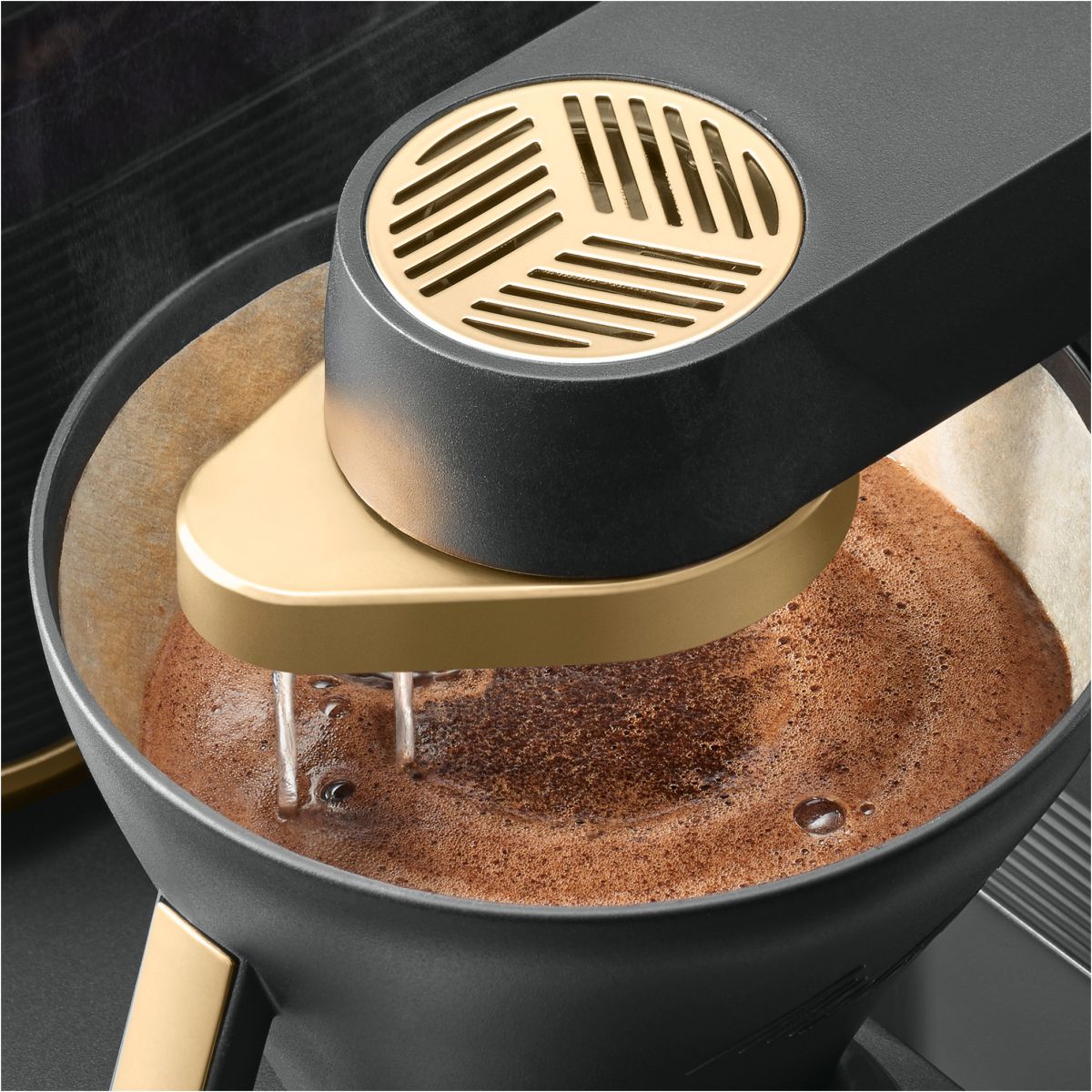 Cafetière filtre EPOS avec broyeur intégré Schwarz-Gold couleur unique, MELITTA