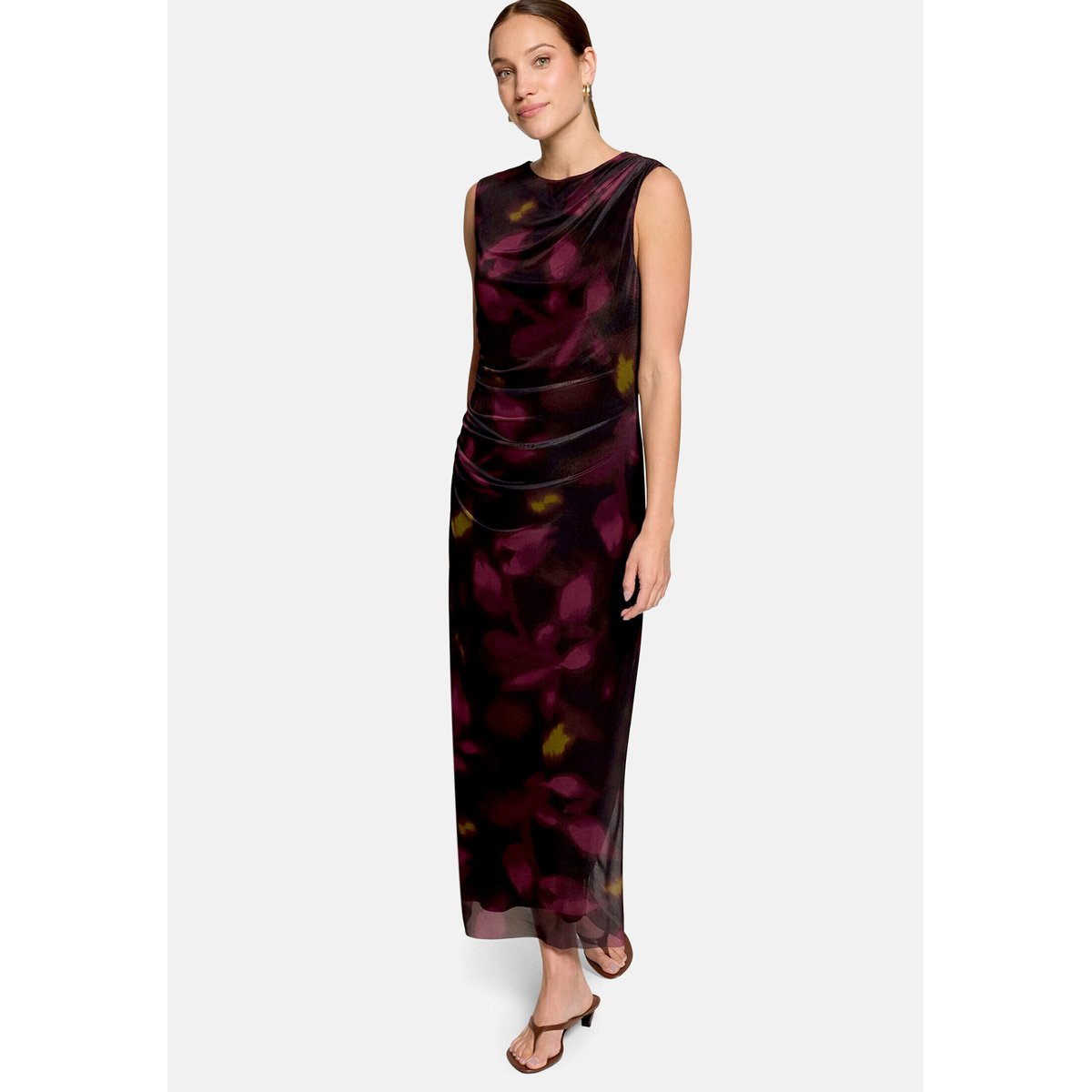 Robe en mesh à imprimé black/dark red, ZERO