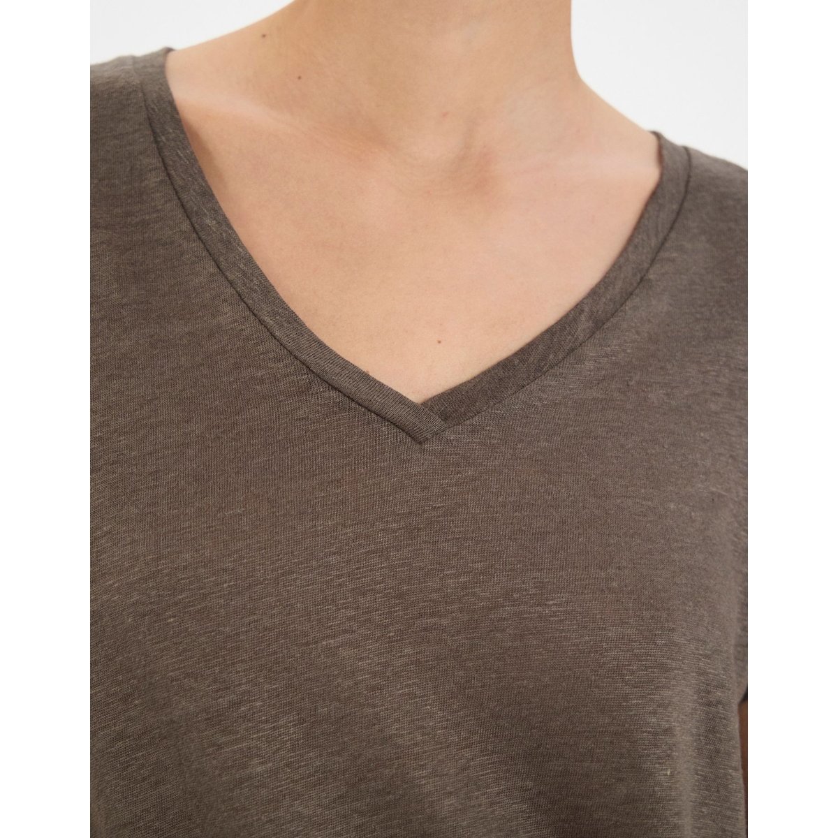 T-shirt Apolline en lin marine khaki, INES DE LA FRESSANGE PARIS