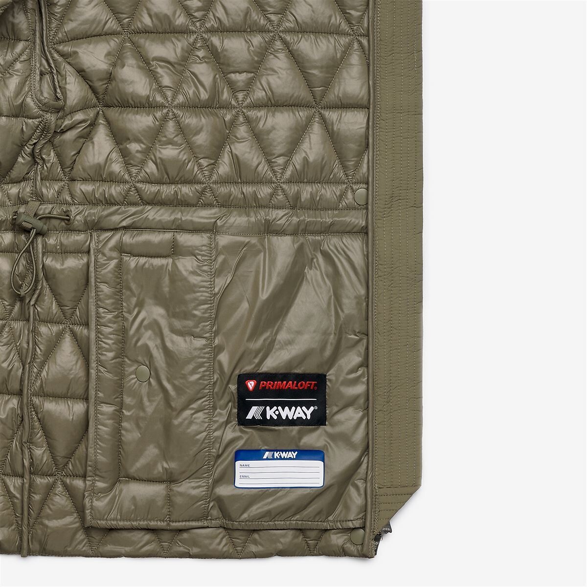 Coupe-vent mi-long, SELENE DIAMOND QUILTED WARM vert army, K-WAY