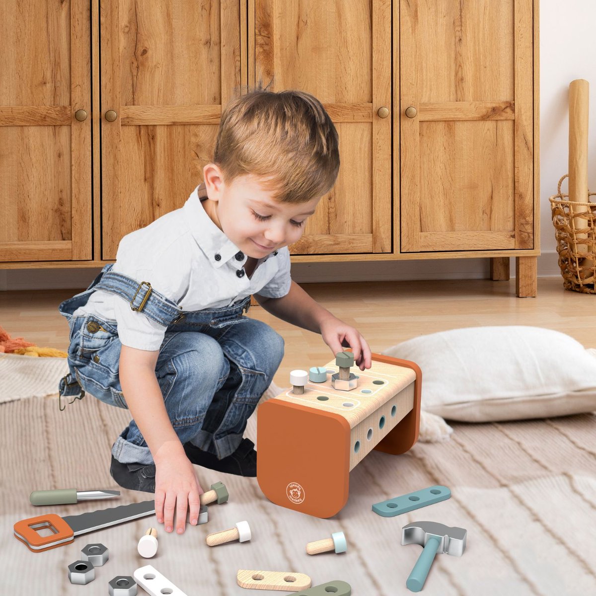 Boîte à outil et établi de bricolage (2 en 1) multicolore, SPEEDY MONKEY