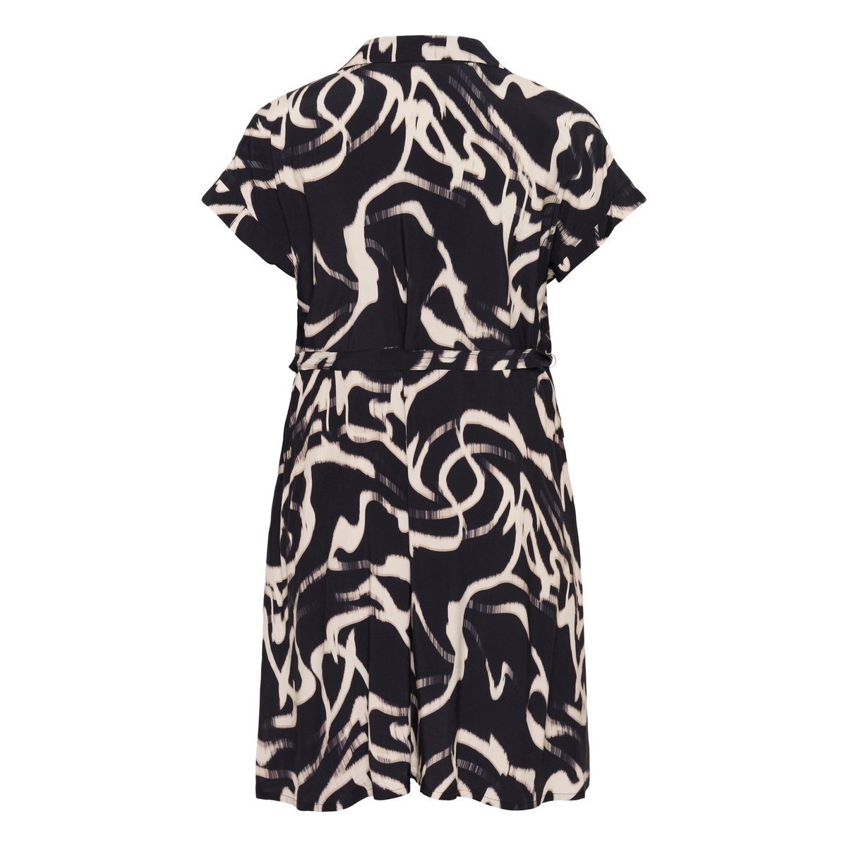 Robe noir black/nature organic lines, KAFFE CURVE
