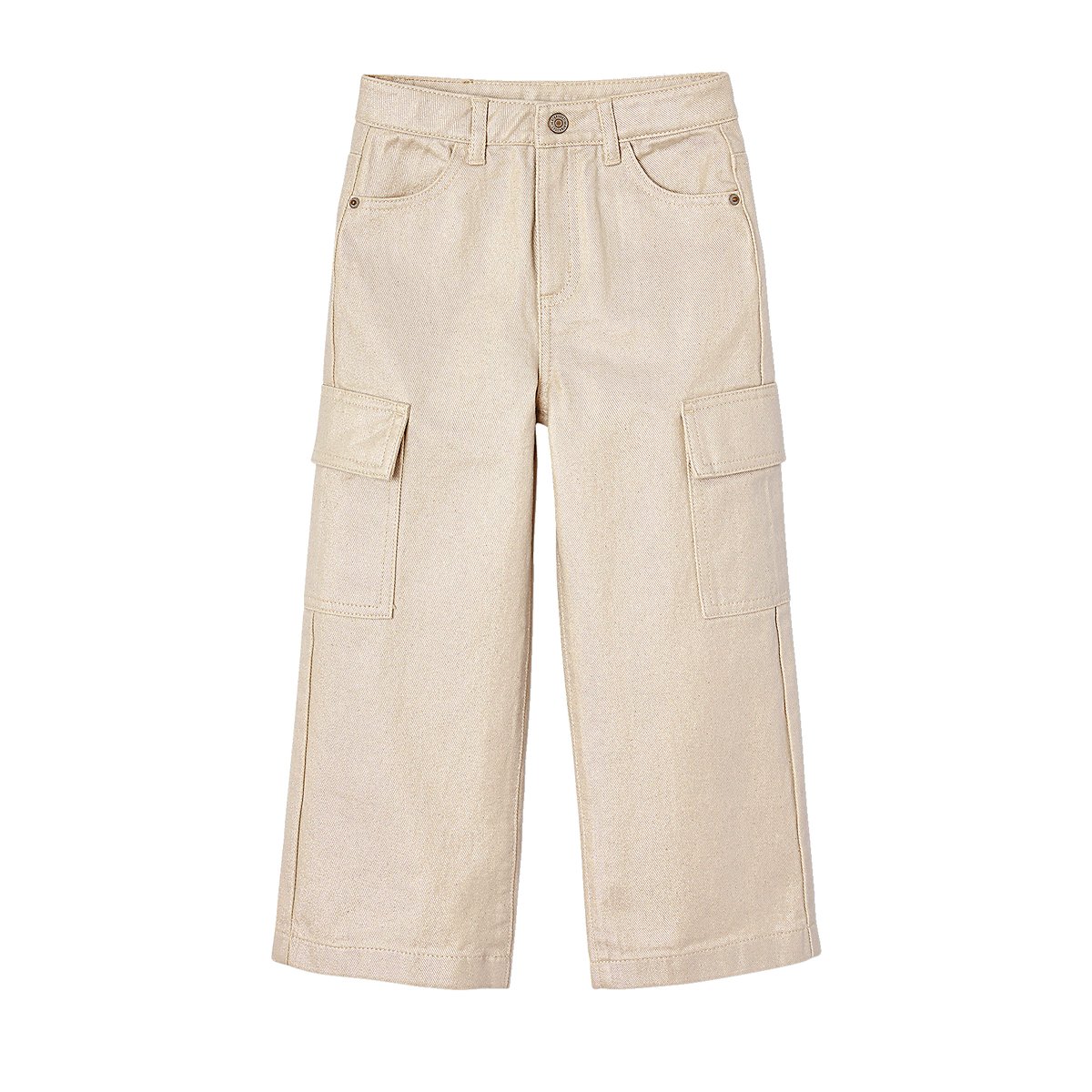 Pantalon cargo large irisé argent, VERTBAUDET