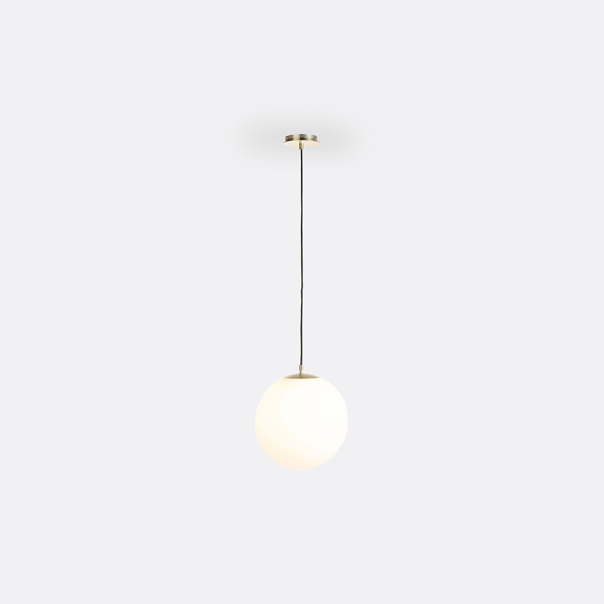 Suspension laiton et verre opaline Ø30 cm, Moricio blanc, LA REDOUTE INTERIEURS