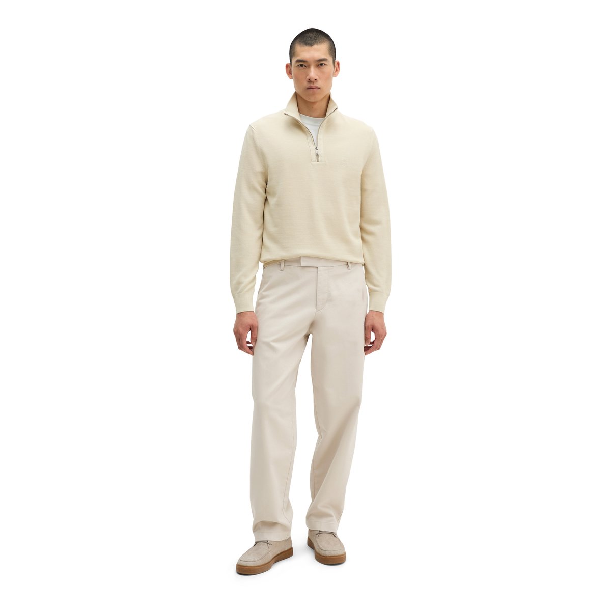 Troyer standard en piqué de coton biologique beige, MARC O'POLO