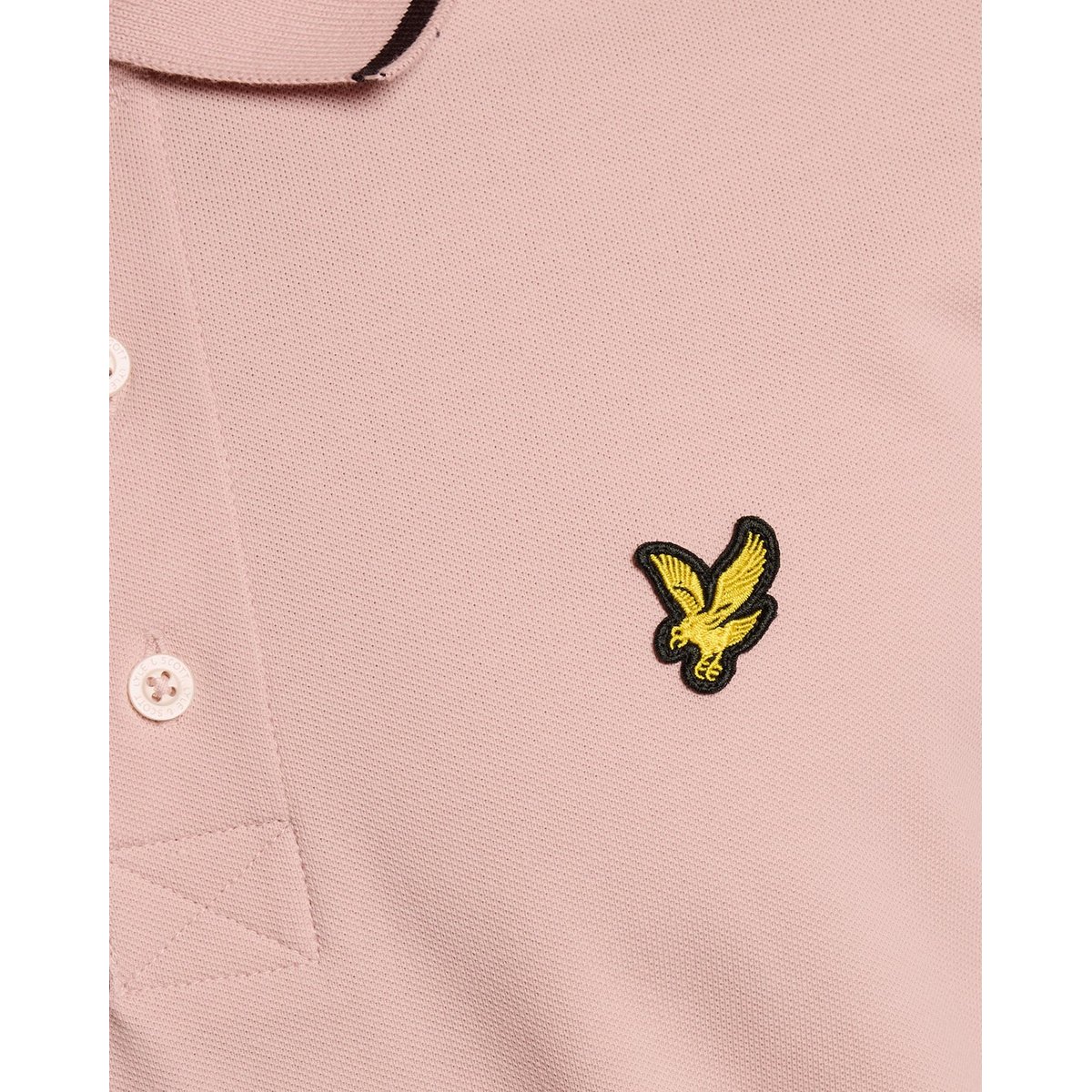 Polo à liserés contrastés rose pamplemousse/ foncé marine, LYLE & SCOTT