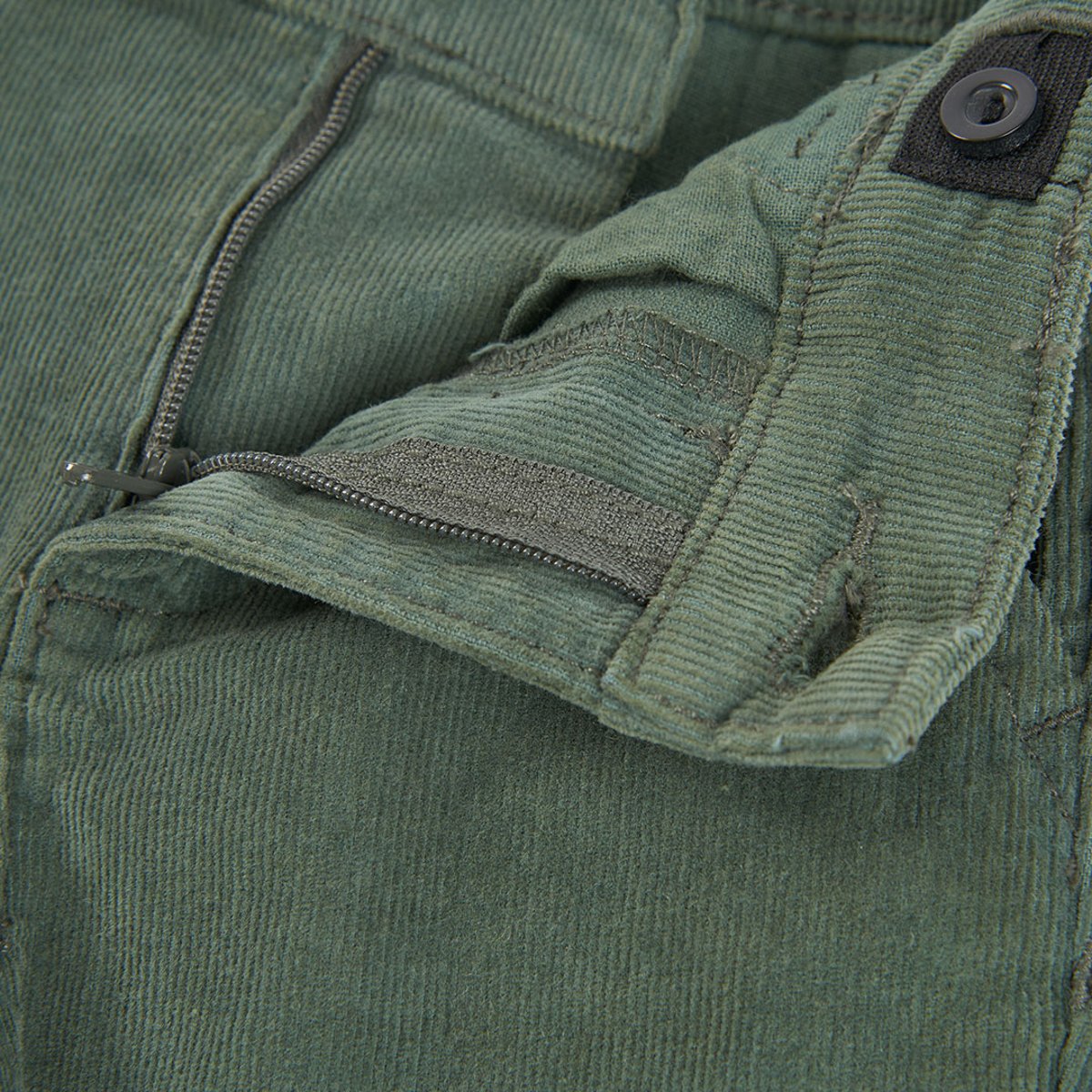 Pantalon garçon en velours côtelé fin vert, BOBOLI