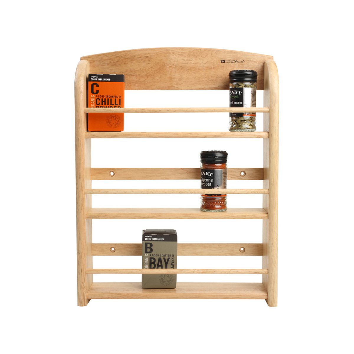 Etagère pour 18 pots à épices marron, T ET G WOODWARE
