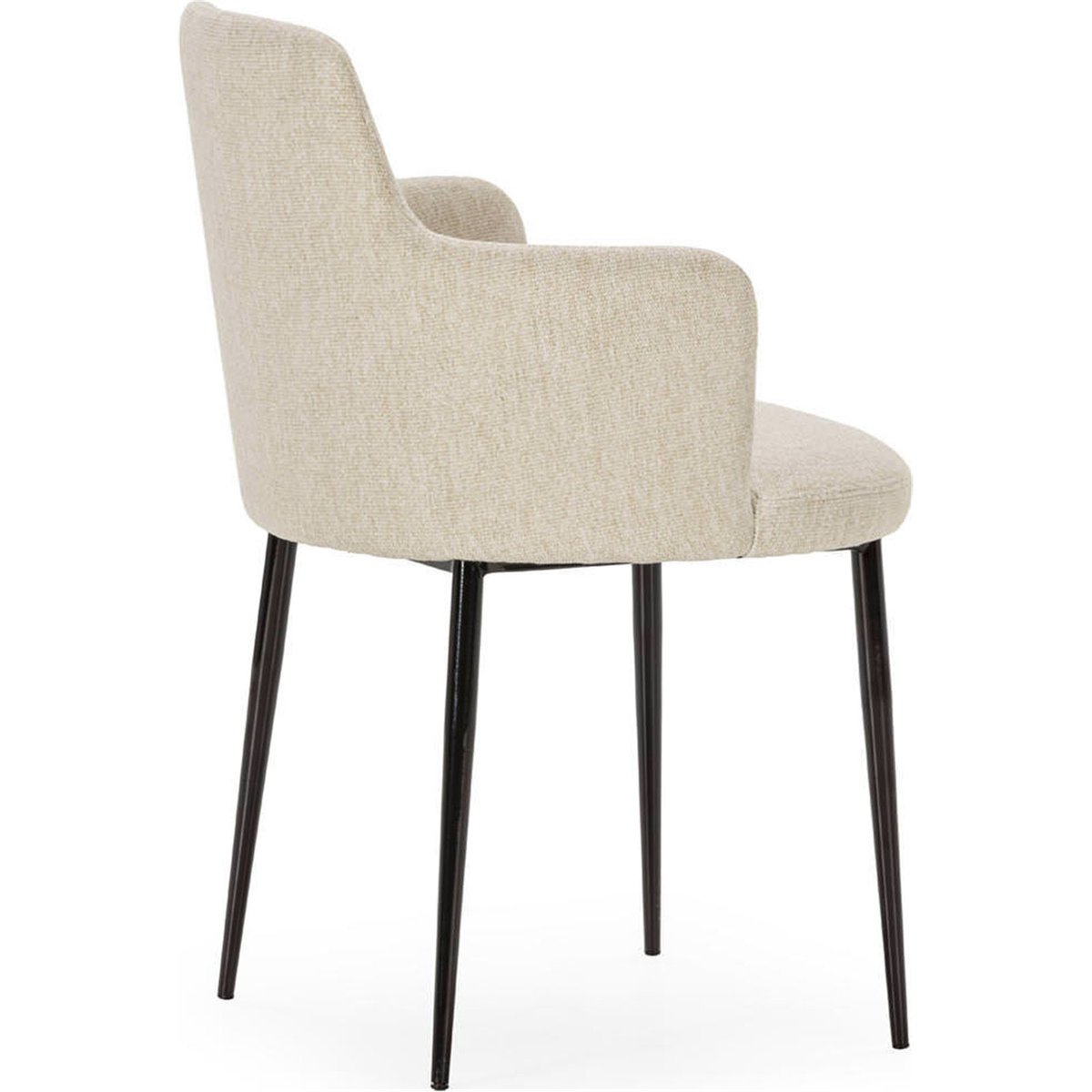 Chaise enveloppante en tissu et métal blanc et noir, RECOLLECTION