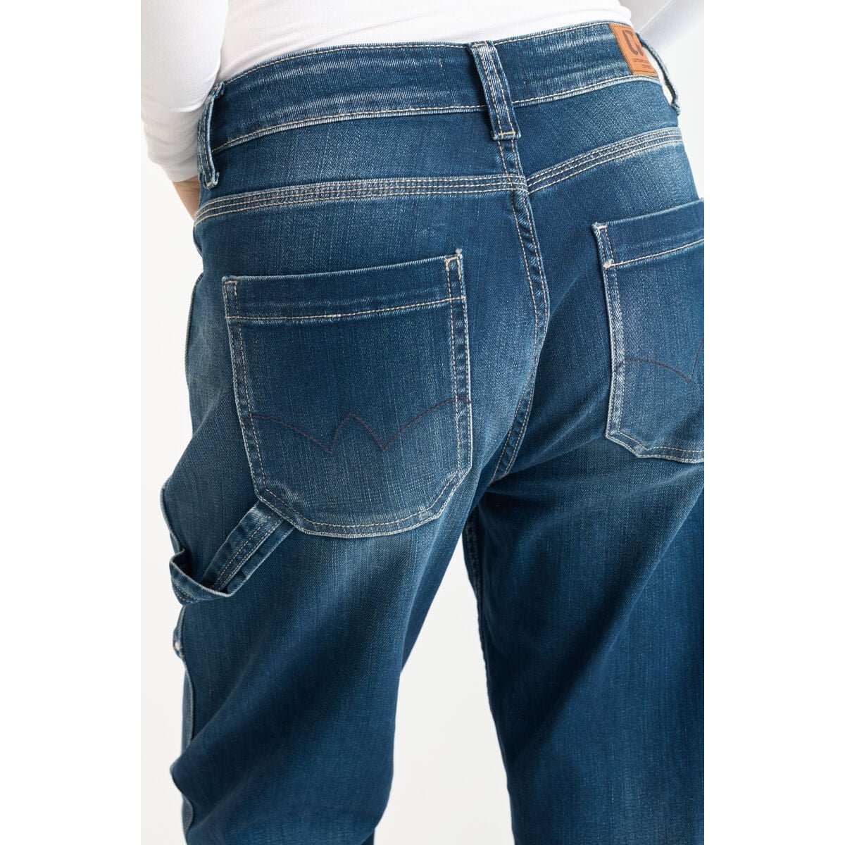 Jeans loose, large 400/60 girlfriend , 7/8ème blue, LE TEMPS DES CERISES