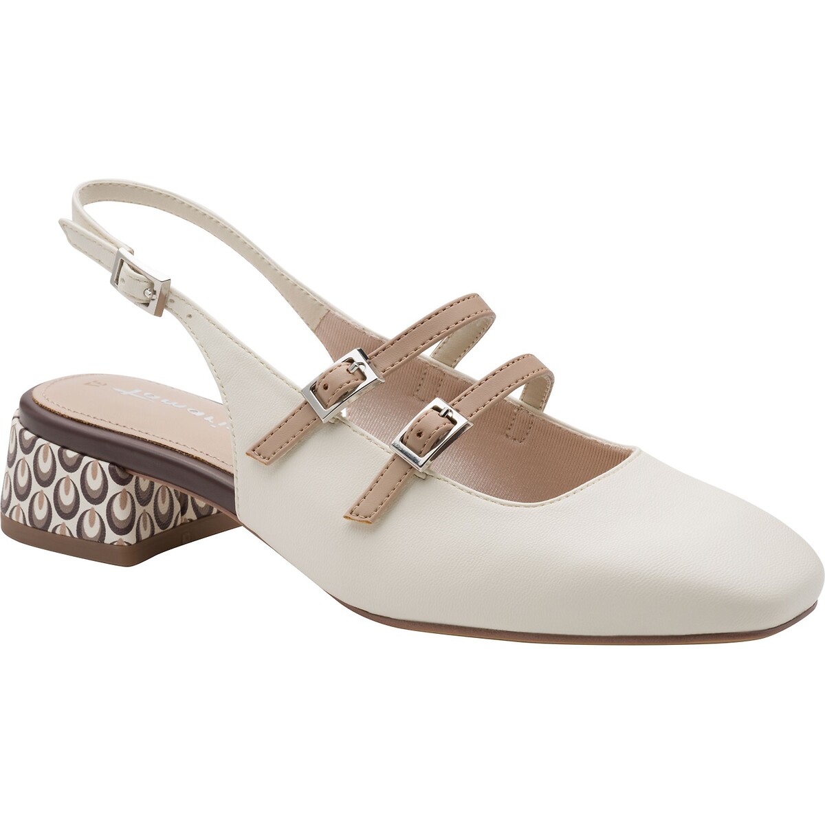 Ballerines slingback blanc, TAMARIS
