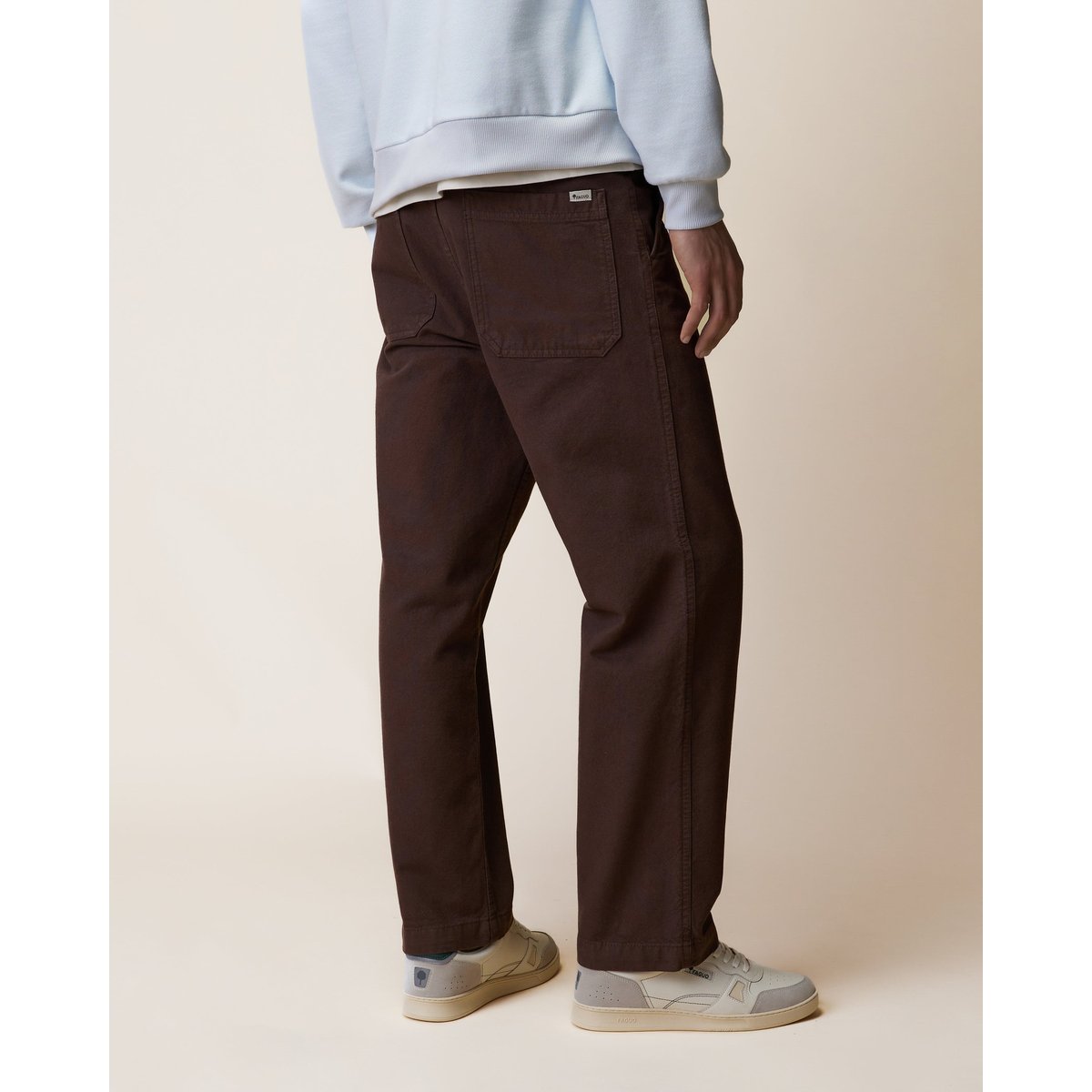Chino en toile canvas chocolat, FAGUO
