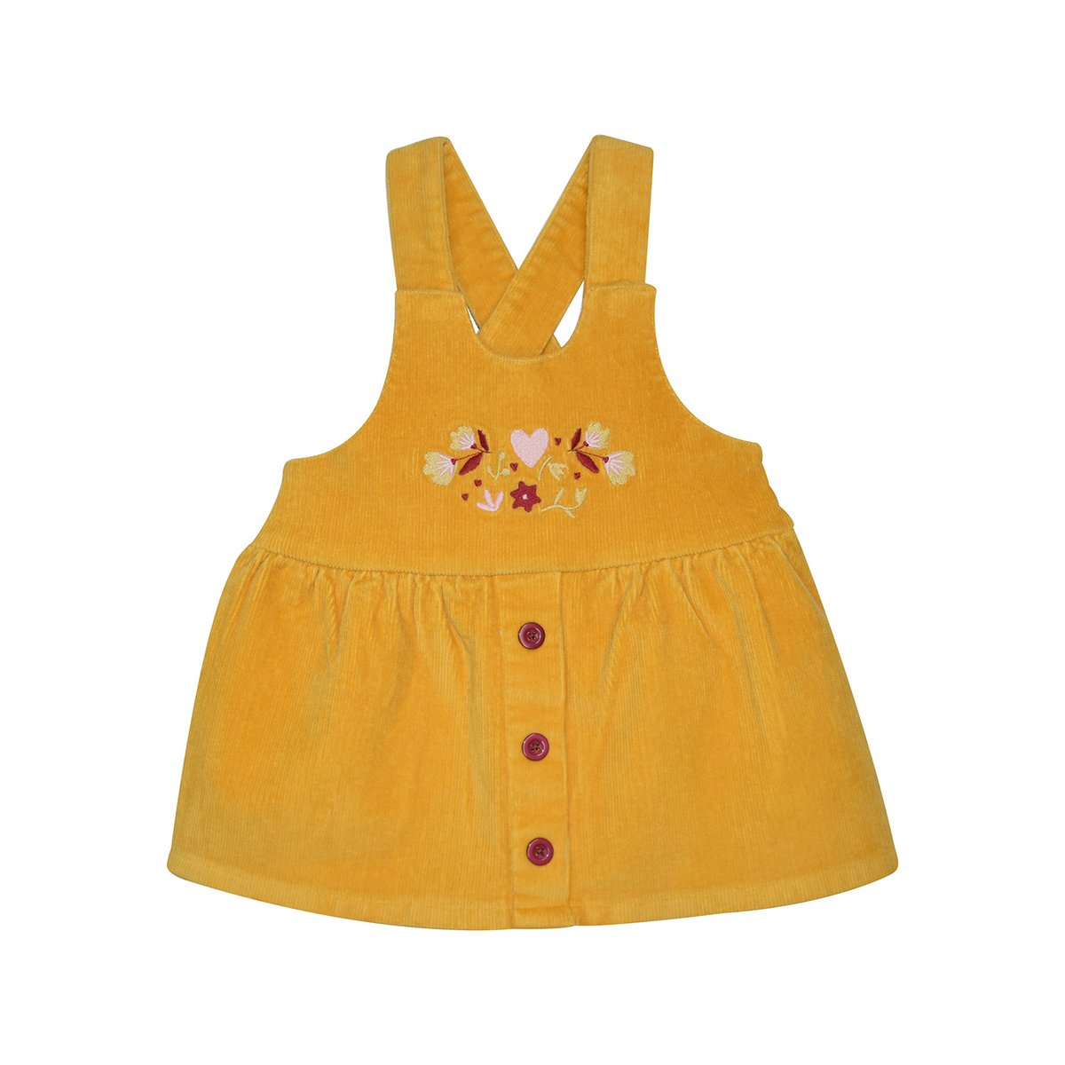 Tshirt robe irma velours cotele bebe jaune, SUCRE D'ORGE