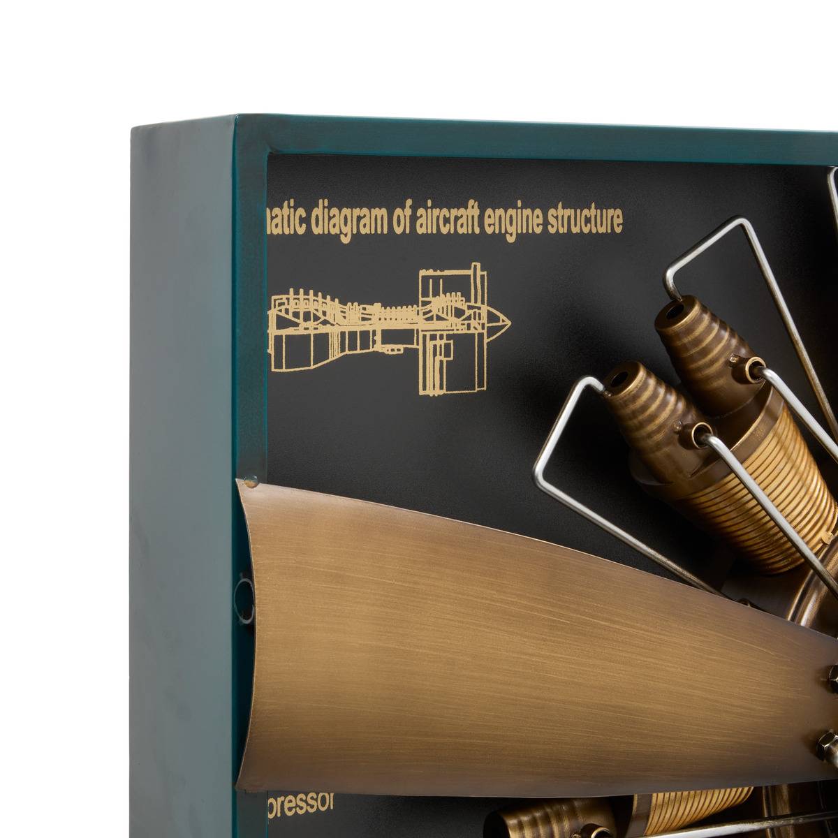 Horloge avion en acier RUDY doré, ATMOSPHERA